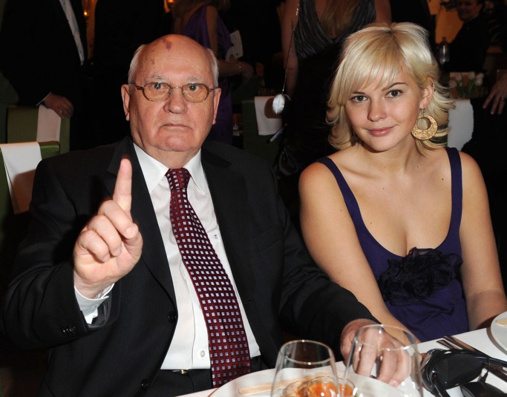 Former Soviet leader  Gorbachev and his granddaughter Virganskaya attend the 'Cinema For Peace 2009' charity gala  in Berlin